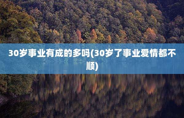 30岁事业有成的多吗(30岁了事业爱情都不顺)