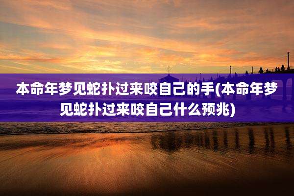 本命年梦见蛇扑过来咬自己的手(本命年梦见蛇扑过来咬自己什么预兆)