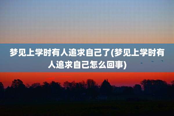 梦见上学时有人追求自己了(梦见上学时有人追求自己怎么回事)