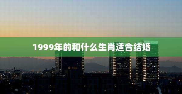 1999年的和什么生肖适合结婚