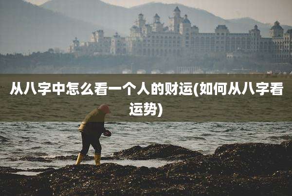 从八字中怎么看一个人的财运(如何从八字看运势)