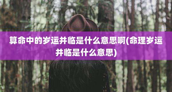 算命中的岁运并临是什么意思啊(命理岁运并临是什么意思)