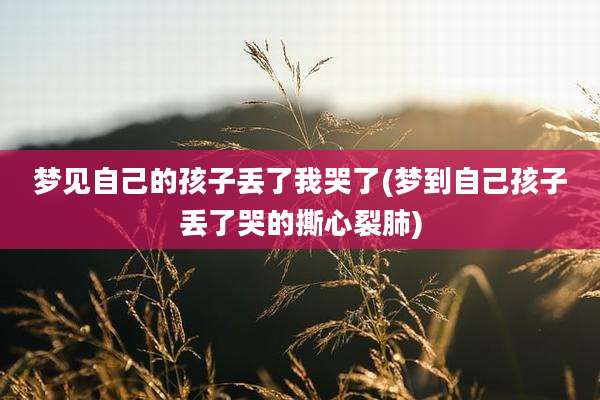 梦见自己的孩子丢了我哭了(梦到自己孩子丢了哭的撕心裂肺)