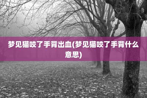 梦见猫咬了手背出血(梦见猫咬了手背什么意思)