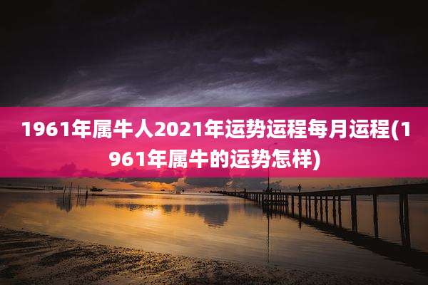 1961年属牛人2021年运势运程每月运程(1961年属牛的运势怎样)