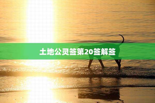 土地公灵签第20签解签