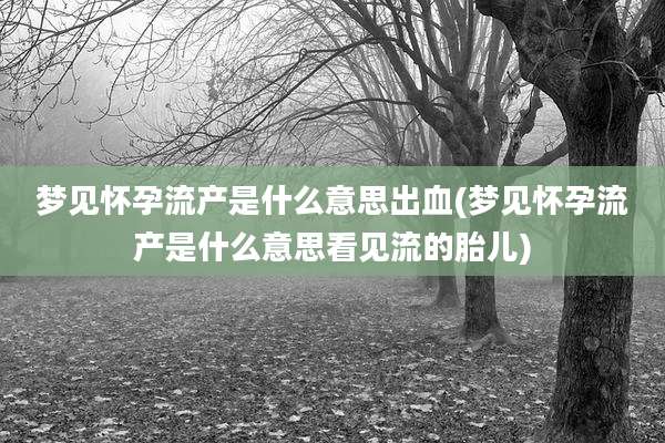 梦见怀孕流产是什么意思出血(梦见怀孕流产是什么意思看见流的胎儿)