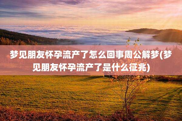 梦见朋友怀孕流产了怎么回事周公解梦(梦见朋友怀孕流产了是什么征兆)