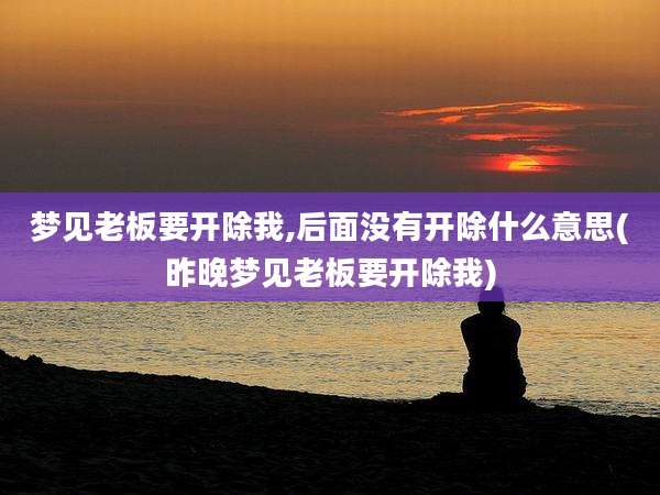 梦见老板要开除我,后面没有开除什么意思(昨晚梦见老板要开除我)