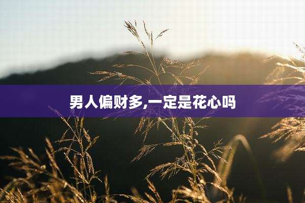 男人偏财多,一定是花心吗