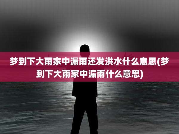 梦到下大雨家中漏雨还发洪水什么意思(梦到下大雨家中漏雨什么意思)