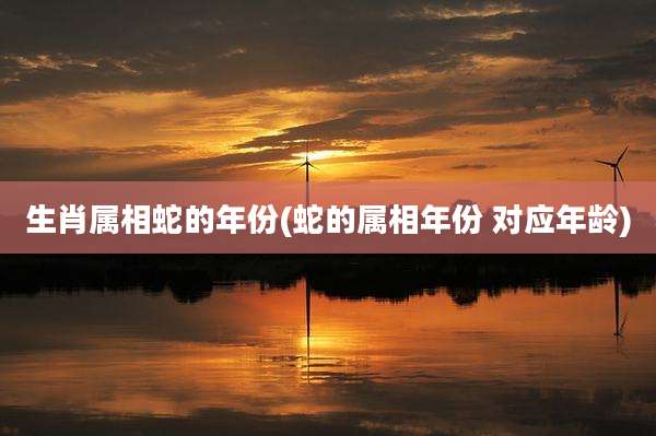 生肖属相蛇的年份(蛇的属相年份 对应年龄)