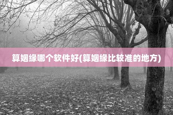 算姻缘哪个软件好(算姻缘比较准的地方)