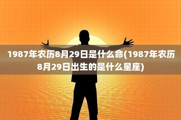1987年农历8月29日是什么命(1987年农历8月29日出生的是什么星座)