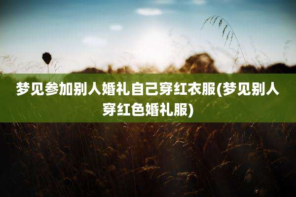 梦见参加别人婚礼自己穿红衣服(梦见别人穿红色婚礼服)