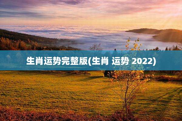 生肖运势完整版(生肖 运势 2022)