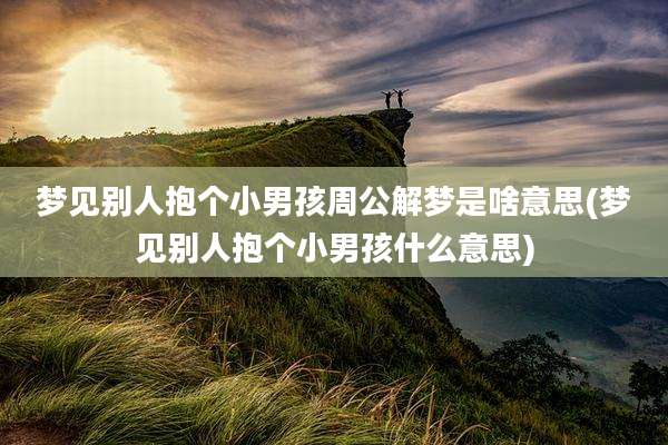 梦见别人抱个小男孩周公解梦是啥意思(梦见别人抱个小男孩什么意思)