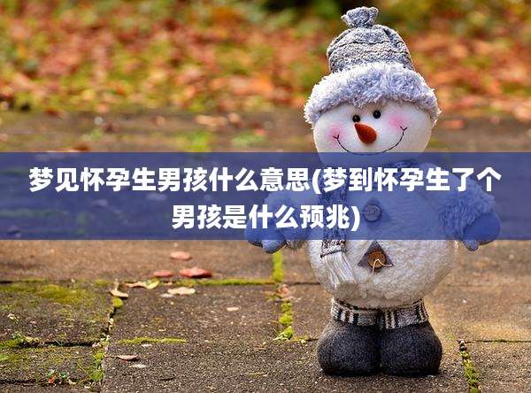 梦见怀孕生男孩什么意思(梦到怀孕生了个男孩是什么预兆)