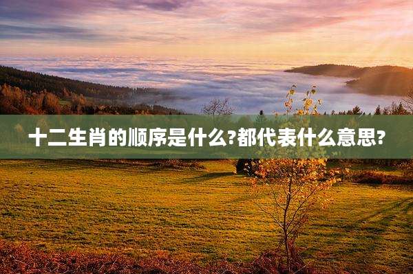 十二生肖的顺序是什么?都代表什么意思?