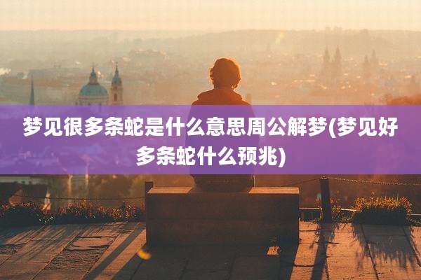 梦见很多条蛇是什么意思周公解梦(梦见好多条蛇什么预兆)