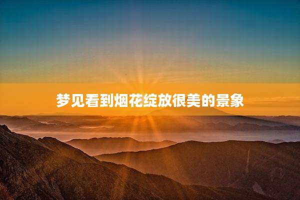 梦见看到烟花绽放很美的景象