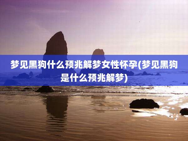 梦见黑狗什么预兆解梦女性怀孕(梦见黑狗是什么预兆解梦)