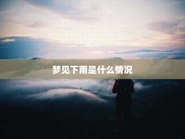 梦见下雨是什么情况