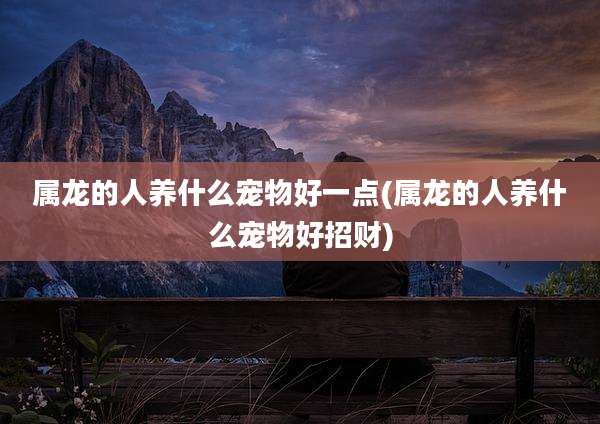 属龙的人养什么宠物好一点(属龙的人养什么宠物好招财)