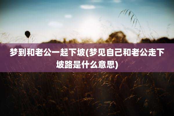 梦到和老公一起下坡(梦见自己和老公走下坡路是什么意思)