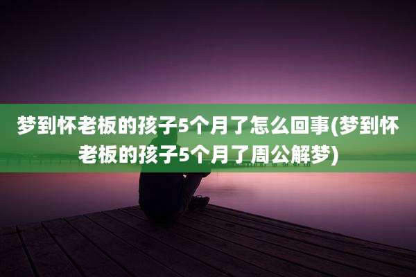 梦到怀老板的孩子5个月了怎么回事(梦到怀老板的孩子5个月了周公解梦)