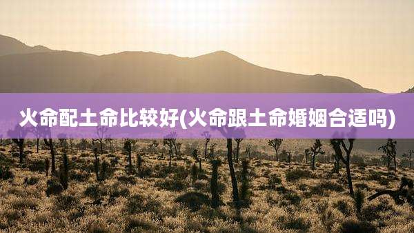 火命配土命比较好(火命跟土命婚姻合适吗)