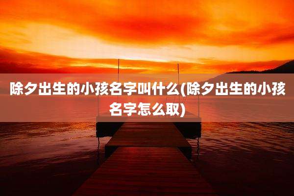 除夕出生的小孩名字叫什么(除夕出生的小孩名字怎么取)