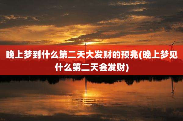 晚上梦到什么第二天大发财的预兆(晚上梦见什么第二天会发财)