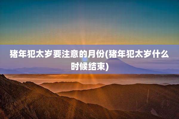 猪年犯太岁要注意的月份(猪年犯太岁什么时候结束)