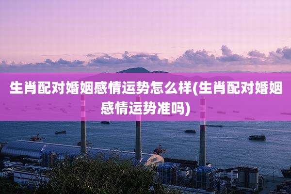 生肖配对婚姻感情运势怎么样(生肖配对婚姻感情运势准吗)