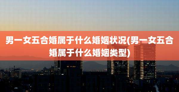 男一女五合婚属于什么婚姻状况(男一女五合婚属于什么婚姻类型)