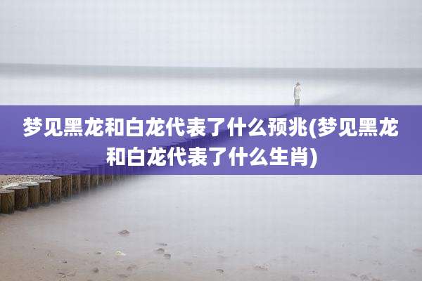 梦见黑龙和白龙代表了什么预兆(梦见黑龙和白龙代表了什么生肖)