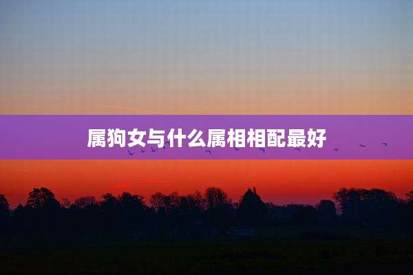 属狗女与什么属相相配最好