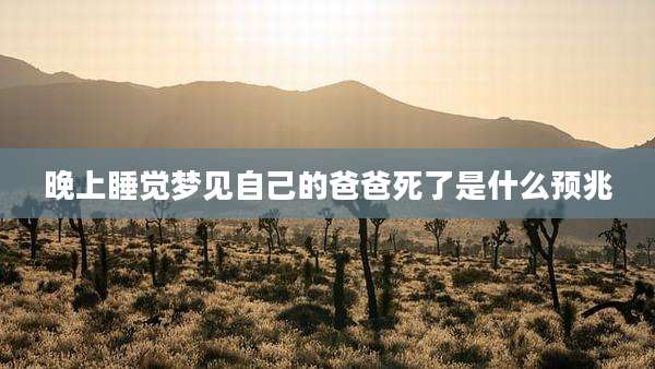 晚上睡觉梦见自己的爸爸死了是什么预兆