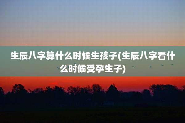 生辰八字算什么时候生孩子(生辰八字看什么时候受孕生子)