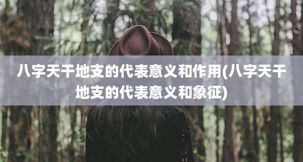 八字天干地支的代表意义和作用(八字天干地支的代表意义和象征)