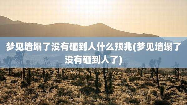 梦见墙塌了没有砸到人什么预兆(梦见墙塌了没有砸到人了)