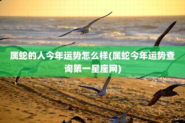 属蛇的人今年运势怎么样(属蛇今年运势查询第一星座网)