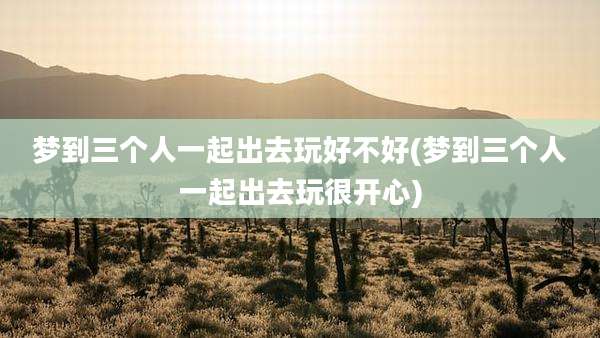 梦到三个人一起出去玩好不好(梦到三个人一起出去玩很开心)