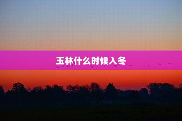 玉林什么时候入冬