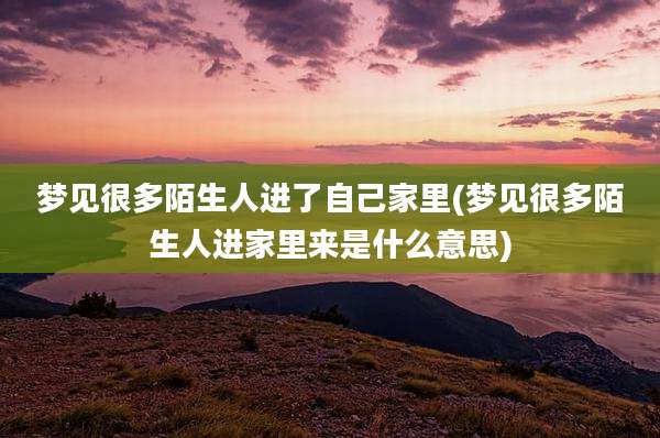 梦见很多陌生人进了自己家里(梦见很多陌生人进家里来是什么意思)