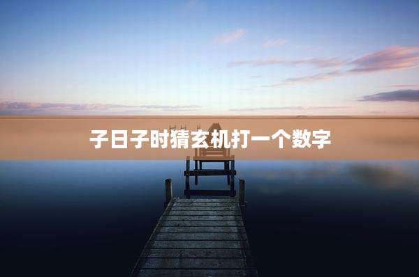 子日子时猜玄机打一个数字