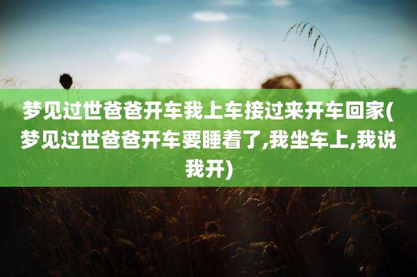 梦见过世爸爸开车我上车接过来开车回家(梦见过世爸爸开车要睡着了,我坐车上,我说我开)
