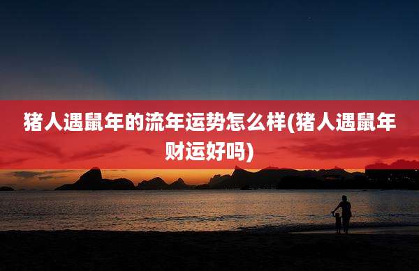 猪人遇鼠年的流年运势怎么样(猪人遇鼠年财运好吗)