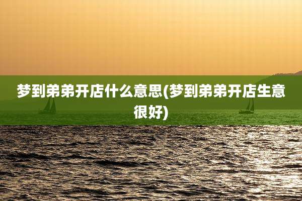 梦到弟弟开店什么意思(梦到弟弟开店生意很好)